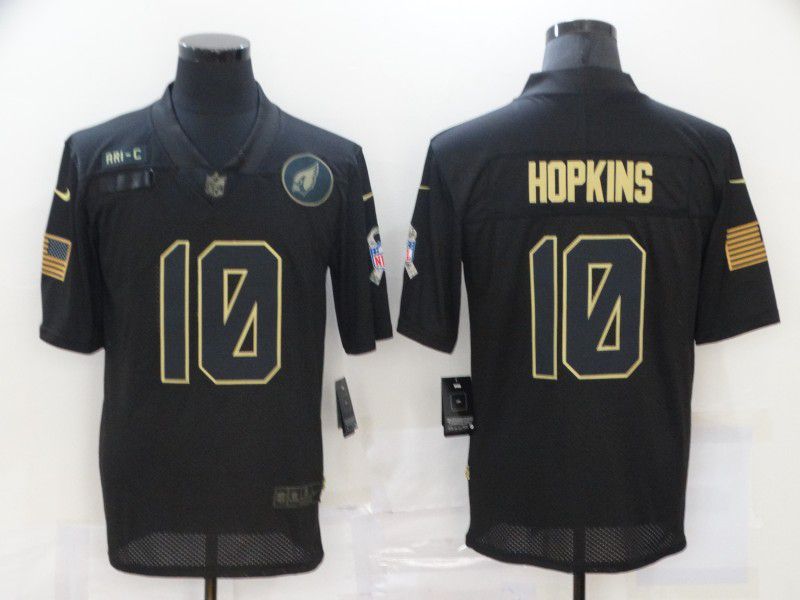 Men Arizona Cardinals #10 Hopkins Black gold lettering 2020 Nike NFL Jersey->arizona cardinals->NFL Jersey